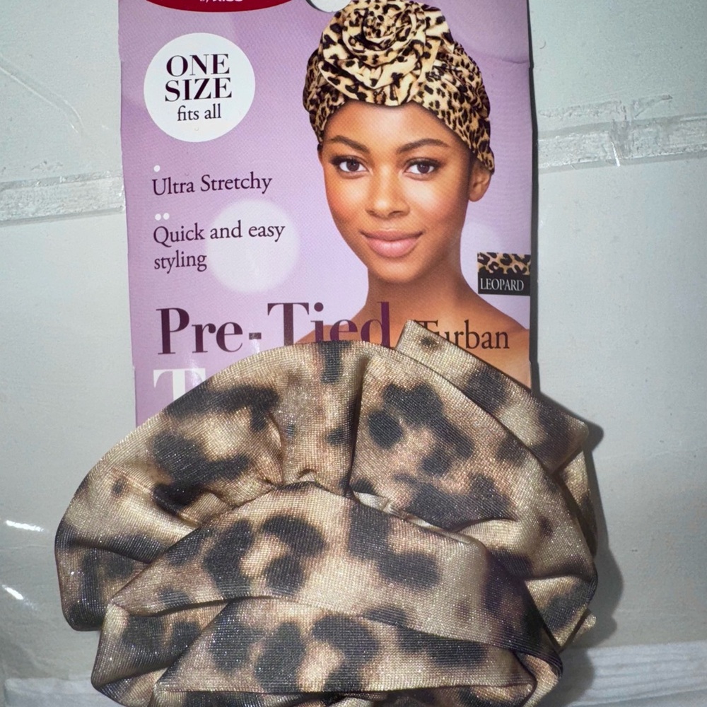 Leopard Print Pre-Tied Turban Hat